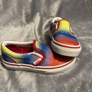 Vans Kids Slip-On Sneakers - Red, Blue, Yellow Blend